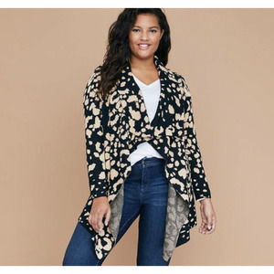 Lane Bryant Leopard Jacquard Wrap Sweater Cardigan Size 22/24 NWT